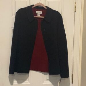 Pendleton Blue and Red Blazer Timeless Knit Design